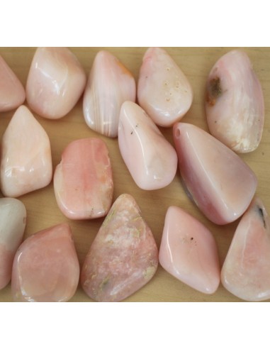 Trommelstein Opal pink gebohrt, Freeform
