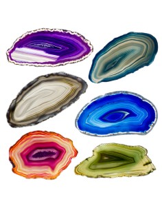 Achatscheiben 1B, ca. 7 cm verschiedene Farben
B-Qualität
Brasilien