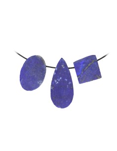 Geometrisch Teile aus Lapis Lazuli verschiedene Formen

Ø Bohrung ca. 2,5 mm

Afghanistan