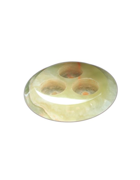 Teelichthalter aus Onyxmarmor "Ufo" - 3 Bohrungen, ca. 15 x 2,5 cm / 6 x 1 inch
Pakistan