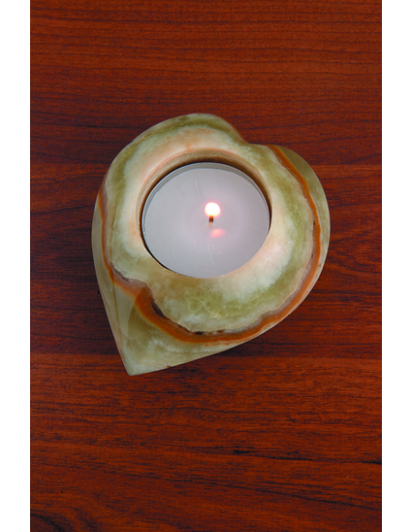 Teelichthalter aus Onyxmarmor "Herz" ca. 7,5 x 7,5 cm / 3 x 3 inch
Pakistan