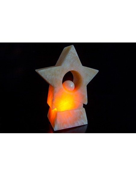Aragonit-Quellstein poliert für Kugelbrunnen, Sternform