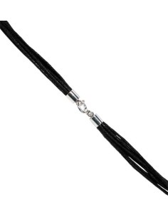 Baumwollband 8-reihig - schwarz, Länge ca. 45 cm
mit 925er Silberverschluss