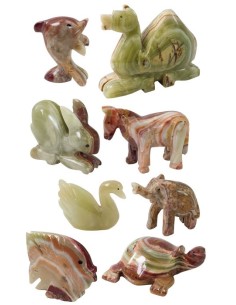Tiere aus Onyxmarmor - ca. 7,5 cm Mix