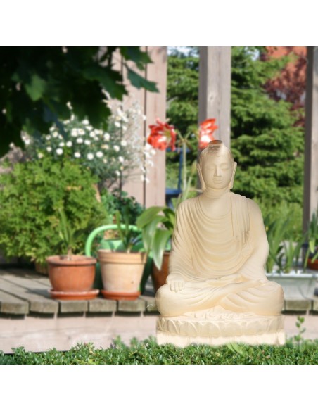 Buddha sitzend gelb 100 cm