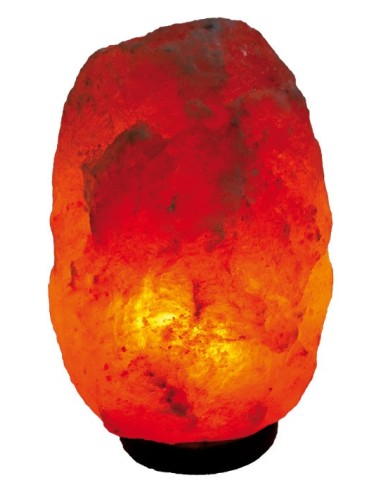 Salzkristall-Lampe ca. 6 - 9 kg inkl. Holzsockel & Elektromaterial Herkunft: Saltrange in Pakistan