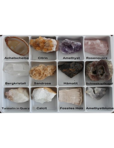 Mineraliensammlung 12-teilig, groß